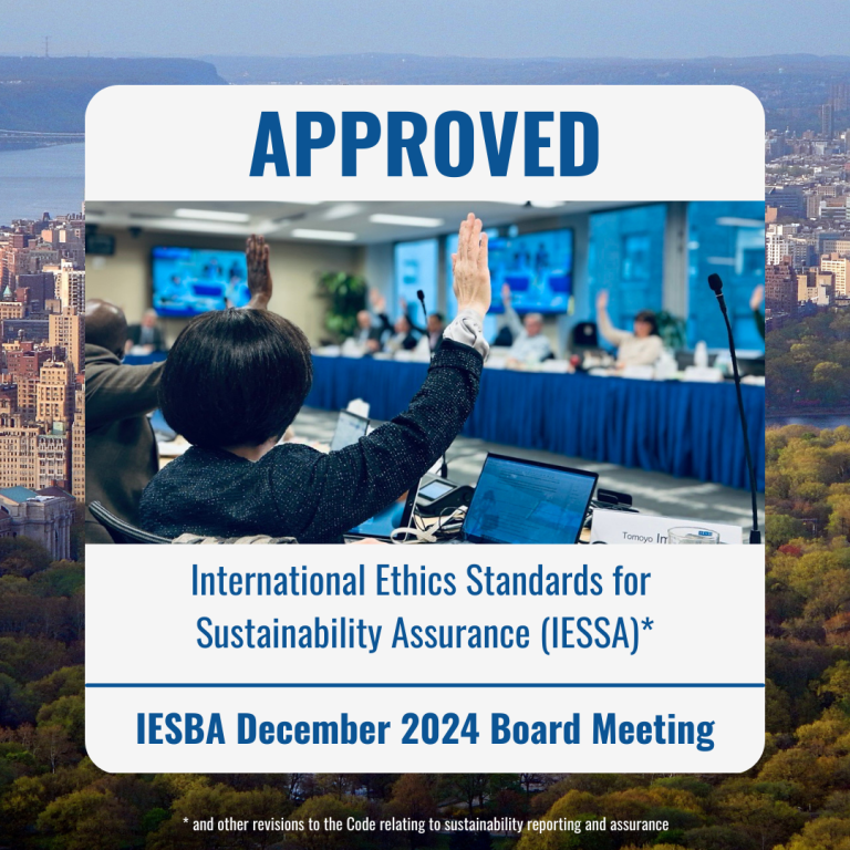 IESBA Board Approves Global Standards for Ethics in Sustainability Reporting and Assurance